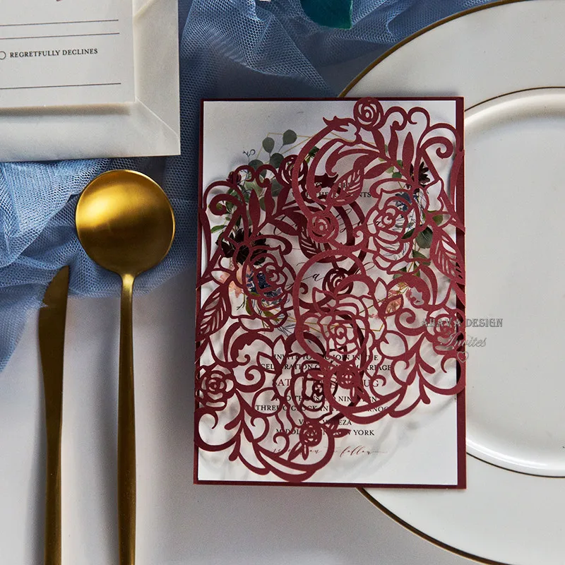 Burgundy-Laser-Cut-Warp-with-Burgundy-and-Blush-Floral-Wreath-on-Invitation-EWDA003-5