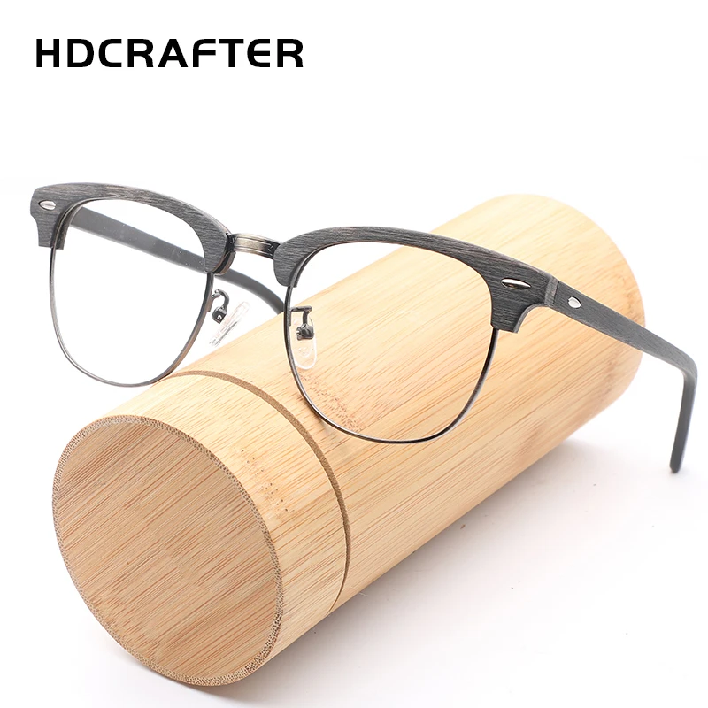 

HDCRAFTER cat eye Vintage optical glasses frame Half frame Wooden eyeglasses de grau eyewear frame