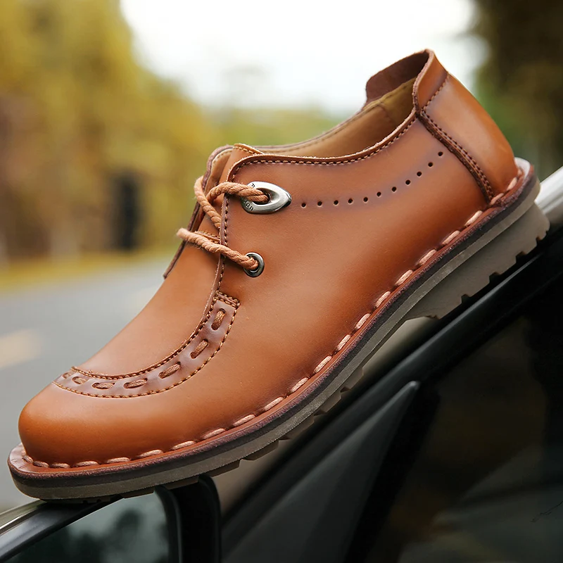 

Men's Business Formal Shoes Men Genuine Leather Loafers Fashion Men's shoes Handmade Casual shoes Breathable Moccasins Flats C4
