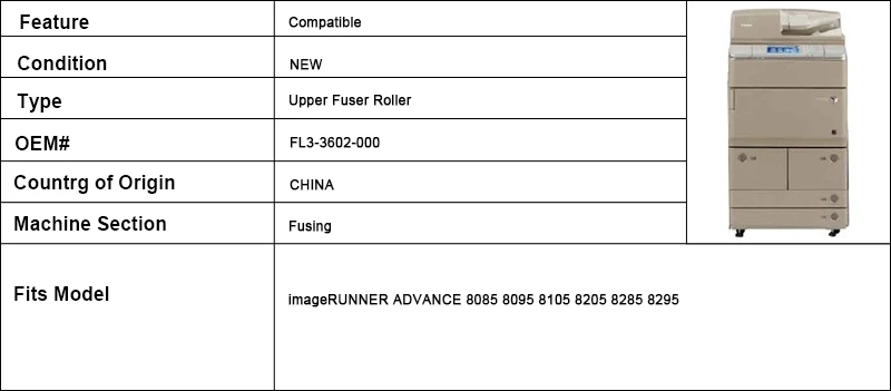 8 upper fuser roller for canon ir8105
