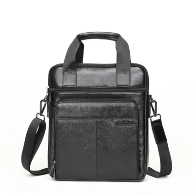 MEIGARDASS деловой портфель из натуральной кожи, мужские Офисные Сумки, Сумка для ноутбука, мужская сумка-мессенджер, сумки через плечо - Цвет: black