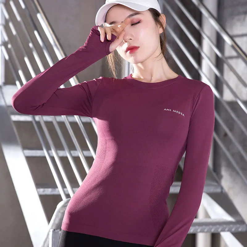 Женская компрессионная облегающая спортивная одежда фитнес-футболки женские спортивные рубашки быстросохнущая футболка для бега с длинным рукавом Топы для йоги и спортзала