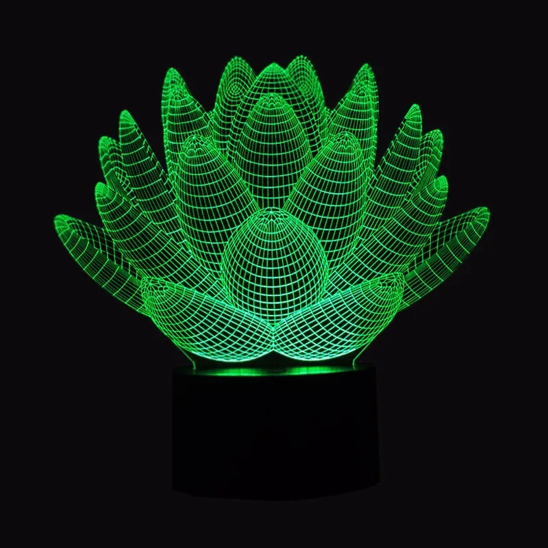 Lotus 3D визуальная лампа Оптическая иллюзия светодиодный ночной Светильник восхитительный 7 цветов художественный сенсорный переключатель лампа Прямая поставка