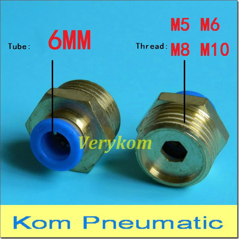 Details about   Straight Pneumatic Push to Quick Connect Fittings M5 Male x 6mm OD White 4pcs 