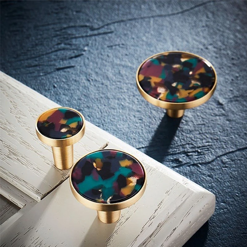 جولة marblee نمط النحاس مقبض مضمد مقابض أدراج التأثيرات مقابض/دولاب المقابض خزانة أثاث مقبض سحب الأجهزة