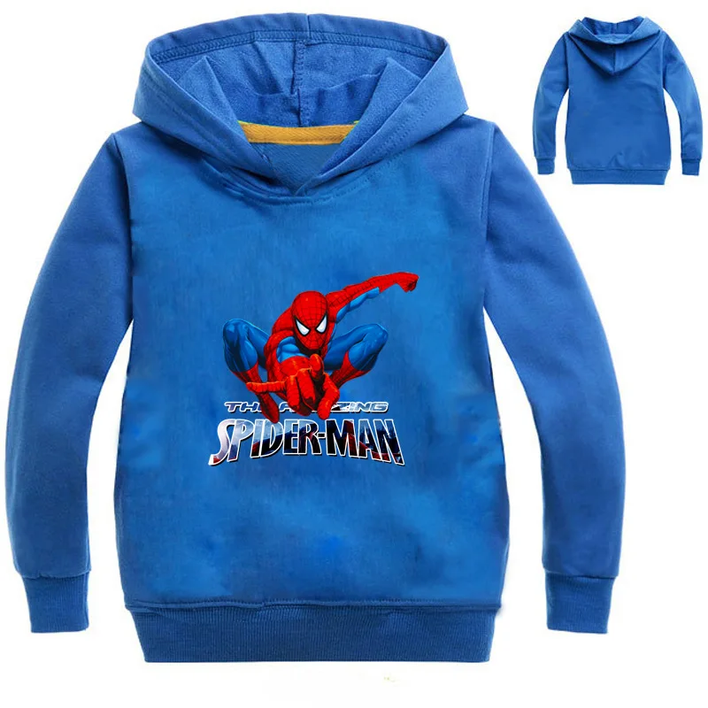 От 3 до 12 лет толстовки с капюшоном для мальчиков «Человек-паук» осенний свитер с капюшоном для мальчиков-подростков «Мстители 4» Детская одежда пуловер с длинными рукавами