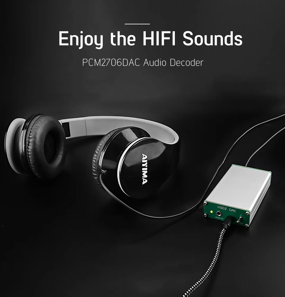 AIYIMA Mini Headphone Amplifier PCM2706 HIFI Audio Decoder DAC USB Sound Card TDA1305DAC Headphone Amplifiers Amplificador DIY
