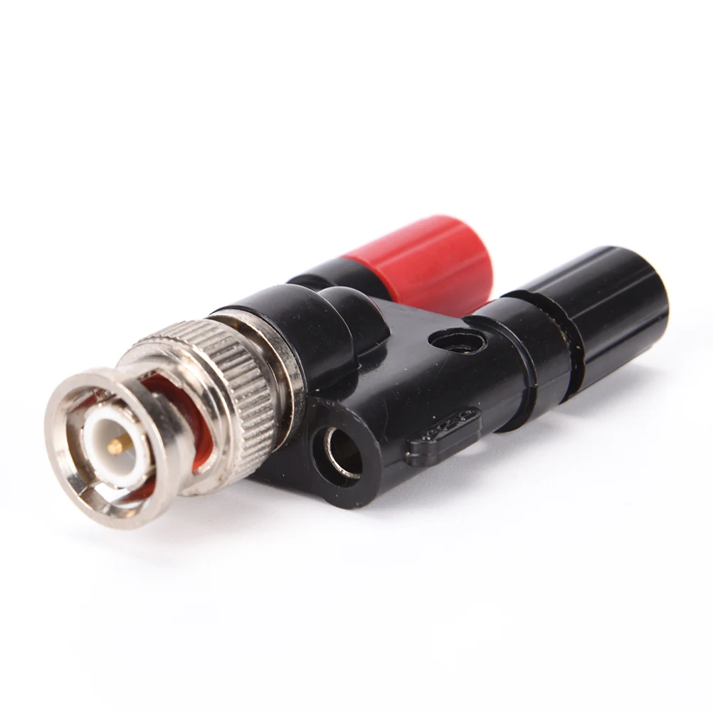 

black & red BNC Male Terminals 1pc BNC Male to 4MM Twin Dua Binding Posts Banana Plug Jack Female Coaxial Adapte Connector