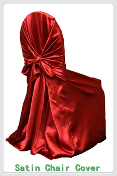 

100pcs Bag Self-Tie Chair covers - Satin Chair Cover / Universal Satin Chair Cover For Wedding Banquet Party Decoration