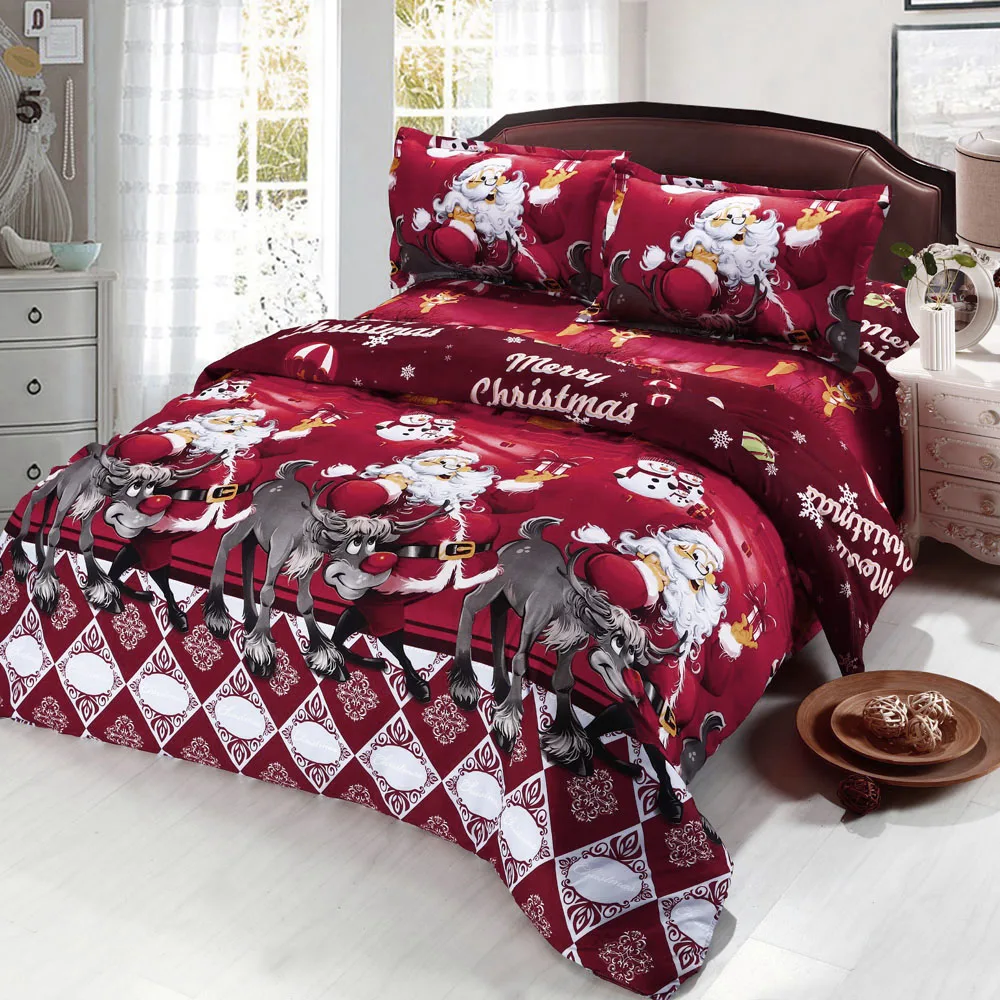 Buy 4pcs Cotton Bedding Set 3D Printed Cartoon Merry