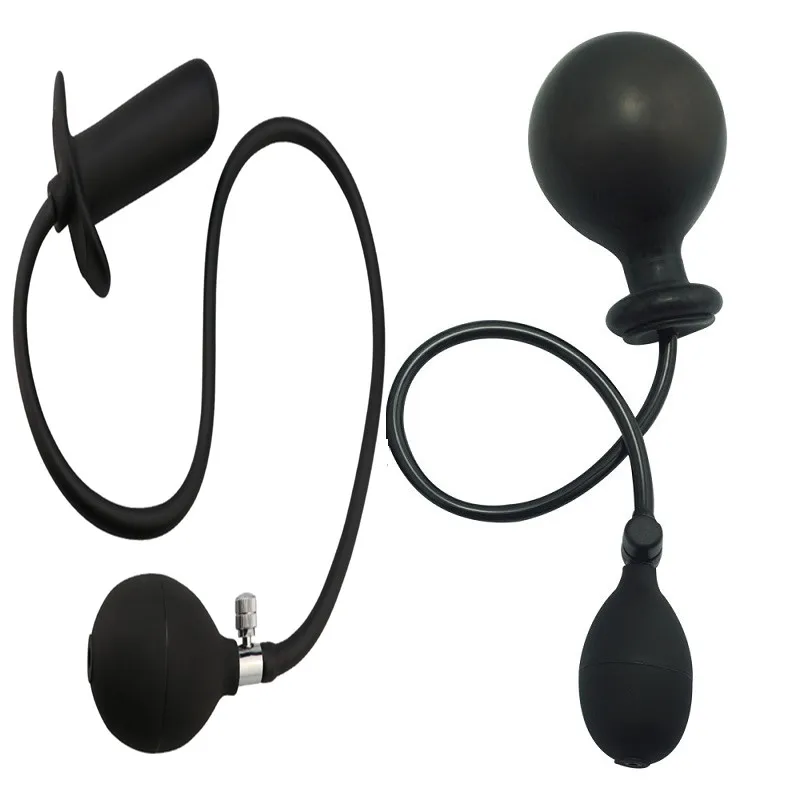 Nowy-silikonowy-du-y-czarny-Pompowa-wype-nionej-powietrzem-nadmuchiwane-dildo-luzem-Dilator-butt-plug-analny_