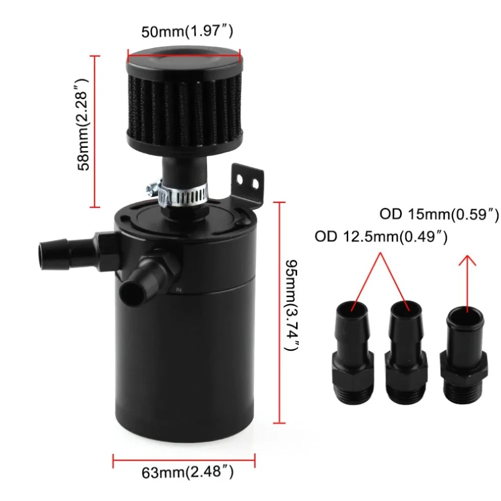 Компактный тупик маслоуловитель 3-Порты и разъёмы 3-отверстие вентиляции канистра для масла отходящих газов для перекачивания отработанного масла добычи нефти горшок автомобильные аксессуары