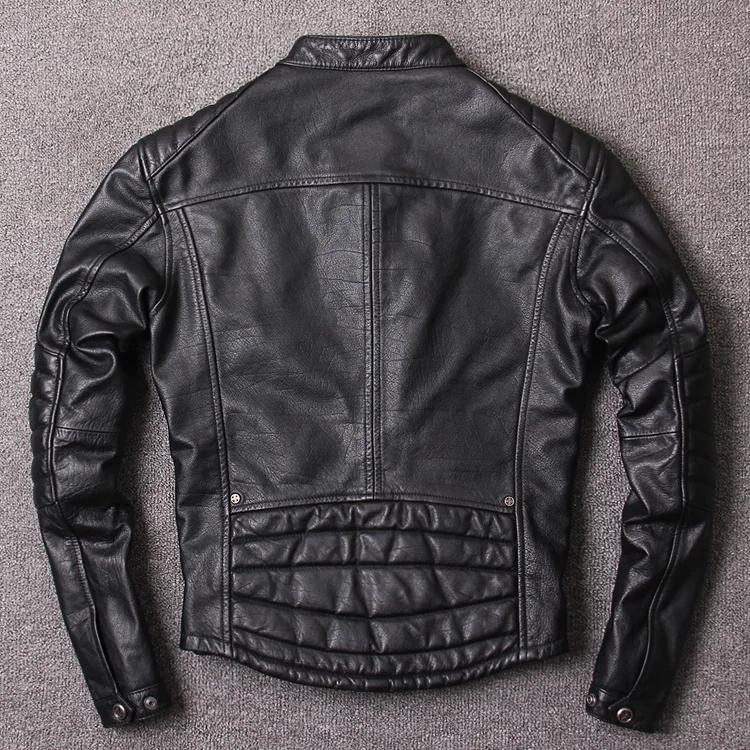 Free shipping.New style warm mens clothes,motor biker leather Jackets,man black genuine Leather jacket.homme slim,cool,sales