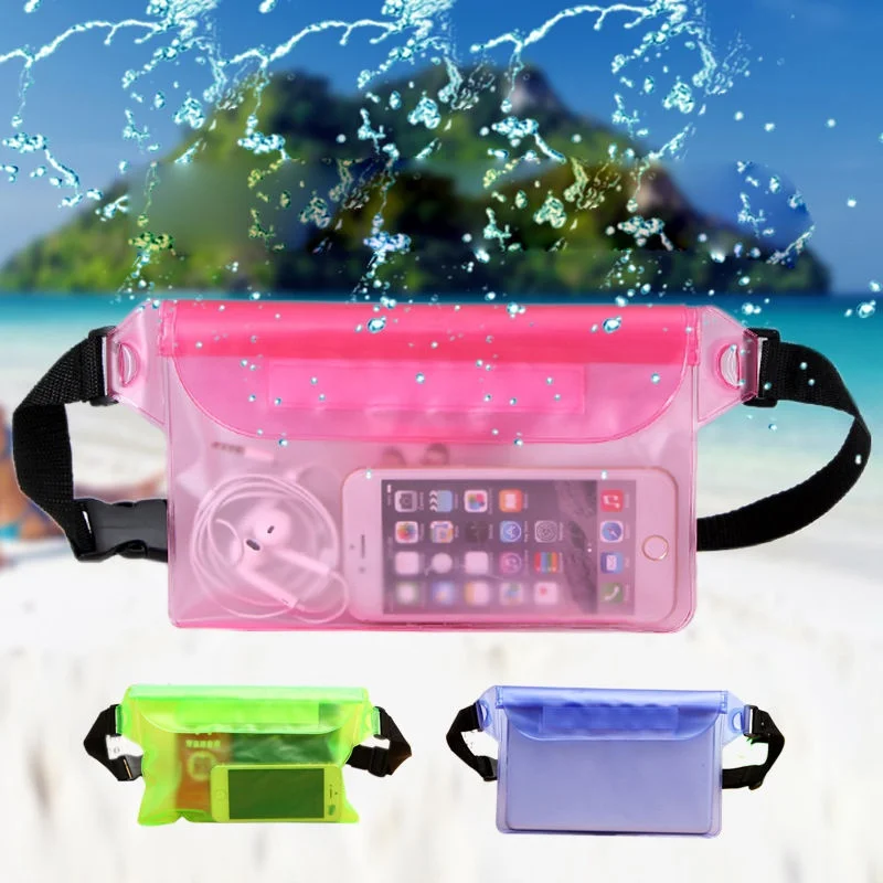 

Waterproof Pouch Mobile phone Bag Money Case With Waist Strap Gym Bag For iPhone 7 Swimming Boating Drifting Diving Rowing Boat