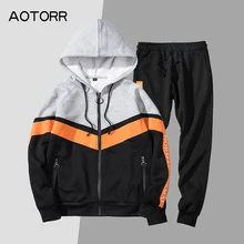 Зимние модные толстовки куртка-бомбер мужская Осенняя теплая флисовая толстовка с капюшоном мужская куртка Cпортивные костюмы толстовки+ спортивные штаны мужские