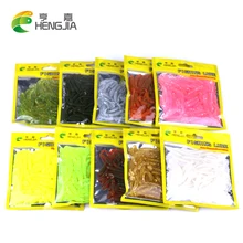 Hengjia 50 pçs falso isca wobbler macio jigging flutuante t peixe biônico isca de pesca artificial mosca isca de silicone vermes(China)