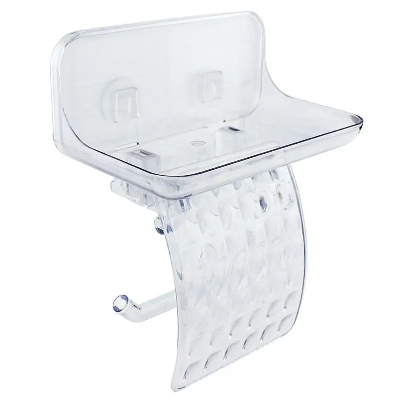 

Tissue Holder with Phone Shelf, Toilet Paper Holder with Shelf Toilet Roll Bath Paper Roll Holder Shelf for Wet Wipe Home Comm