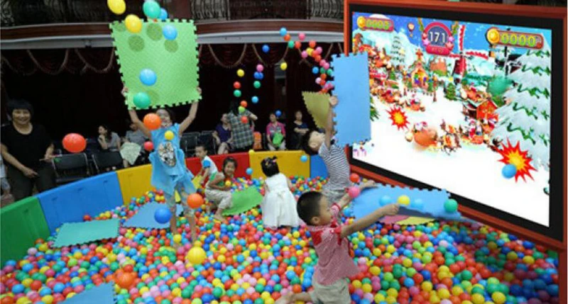 3D интерактивная система проекции детская крытая игровая площадка с пластиковым шаром для бассейна Playball проектор взаимодействие игровой стены