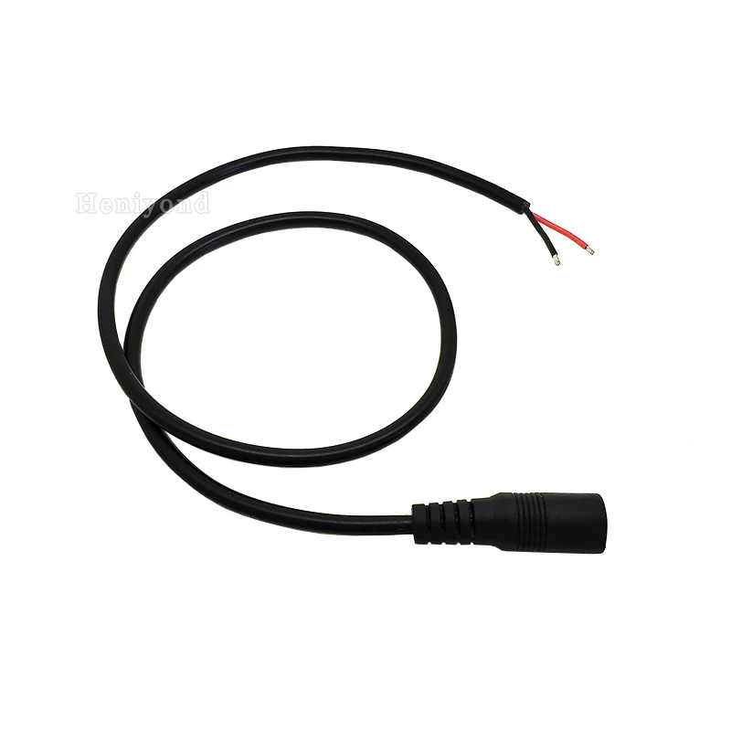 10PCS/ lot Straight DC Power Plug 5.5X2.1mm Female Single Head Jack with Cord Connector 20AWG Cable for led cctv camera 1.3ft
