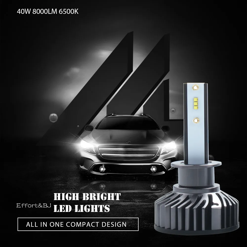 Лампа светодиодная супер яркая для автомобильных фар H1 H3 H7 H4 H9 H11 9005 9006 9007 H13 9012 80 Вт