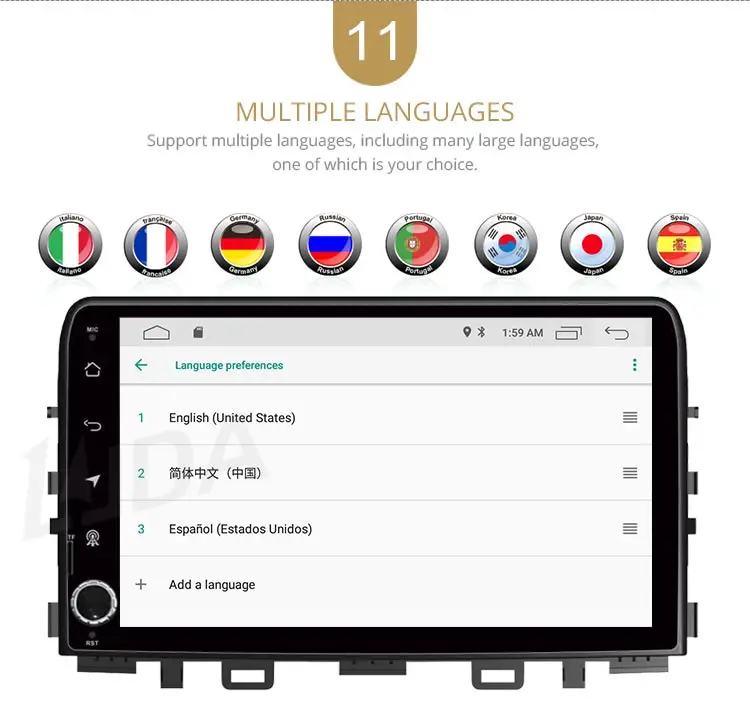 Discount LJDA 9 Inch Android 9.1 Car DVD Player For KIA RIO 2017 2018 GPS Navigation 1Din Car Radio Multimedia WIFI Stereo RDS AutoAudio 13