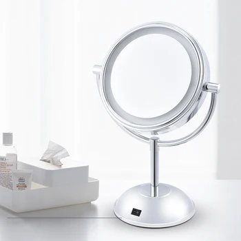 

ANHO LED Bath Mirror 1X/5X Magnification Adjustable Desk Stand Double-Sided Mirror Portable Cosmetic Makeup Switch Bathroom