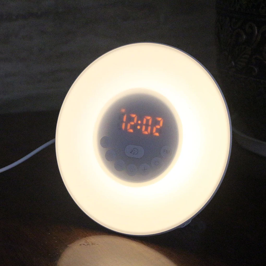 Wake Up Light Alarm Clock Sunrise Sunset Simulation Digital Night Light