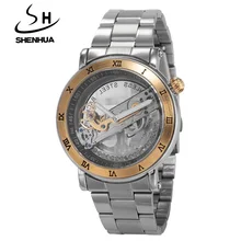 SHENHUA Men Watches Hollow Transparent Tourbillon Mechanical Watches Men Skeleton Automatic Self-Wind Watch Relogio Masculino