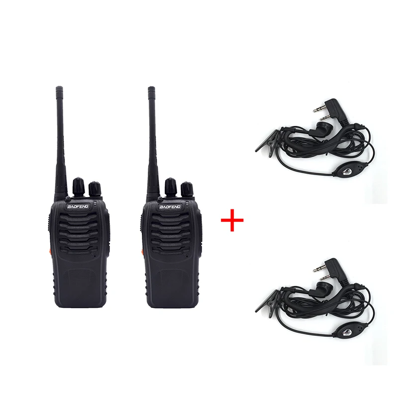 2 шт. Baofeng BF-888S портативная рация BF888s 16CH UHF 400-470MHz BF 888S Comunicador передатчик приемопередатчик Baofeng - Цвет: Option2