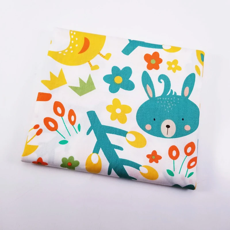 

DIY Printed Animal Cotton Twill Fabric for Textile Material Bed Sheet Soft Cloth Quilting Patchwork Tecido Baby Beding Dolls