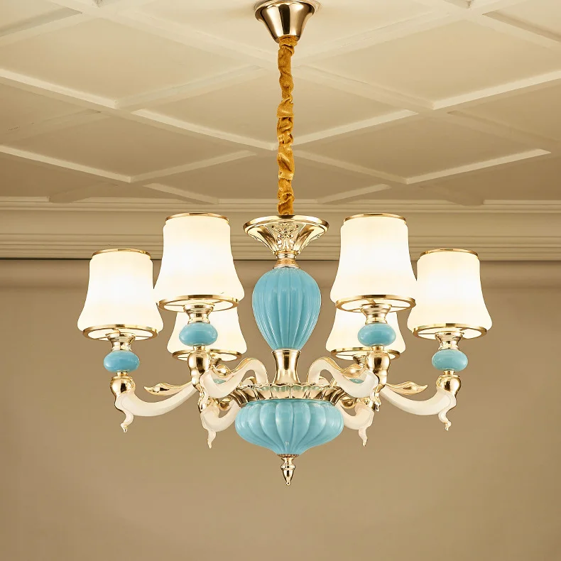 

Luxury Ceramic Chandelier Modern Simplicity Bedroom Ceramic Pendant Chandelier Lights for Dining Room Bedroom Restaurant