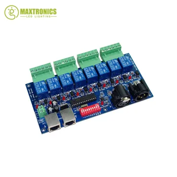 

Best price 1 pcs 8CH Relay switch dmx512 Controller XLR+RJ45 dmx512 decoder led controller use LED free shipping