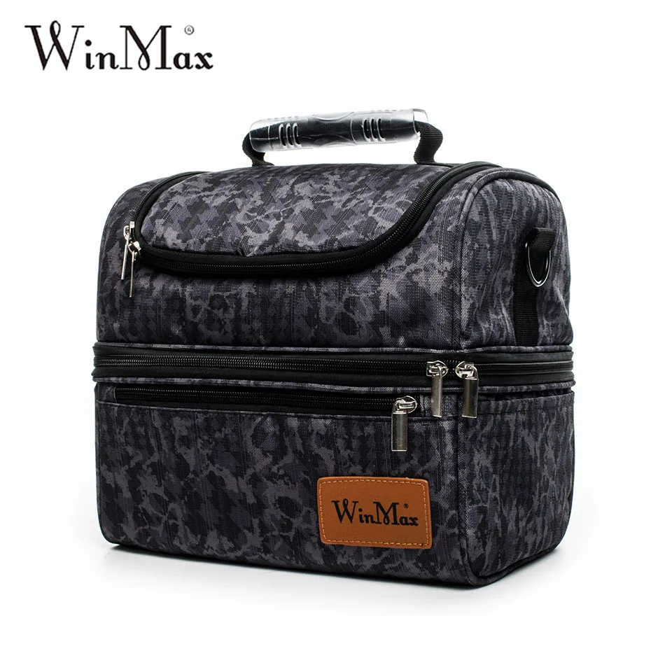 

2018 Winmax Double Decker Lunch Bags Factory Outlet Large Capacity Thermal Insulated Cooler Lunchbox Picnic Hand Food Lunch Bag