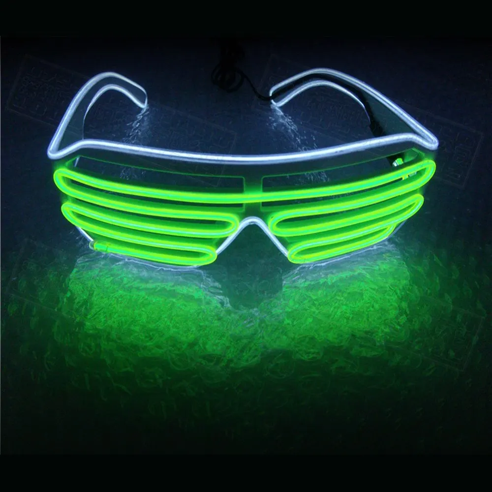 Двухцветные неоновые светящиеся очки мигающие очки для вечерние провода светодиодные очки Хэллоуин флуоресцентные светящиеся Вечерние