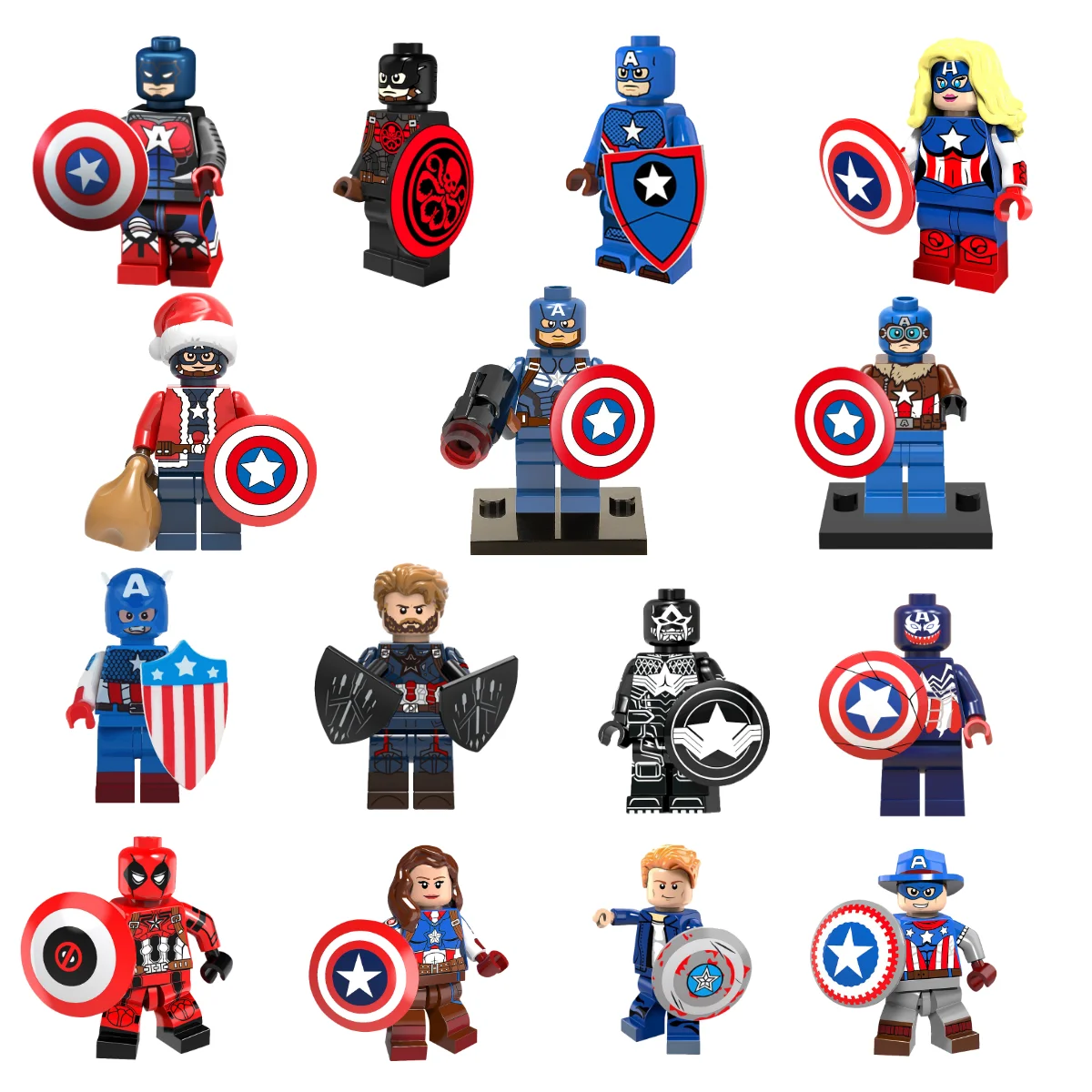 

Legoing Marvel Super Heroes Figure Blocks Captain America The Deadpool Cow-boy Legoings Figures Toys Bricks For Children Gifts