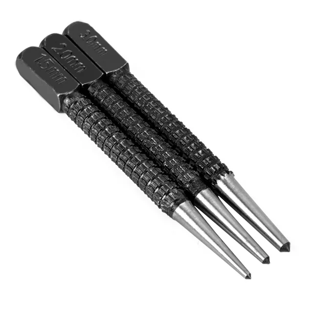 3pcs Non Slip Center Punch Set 3/32" High carbon Steel Center Punch For