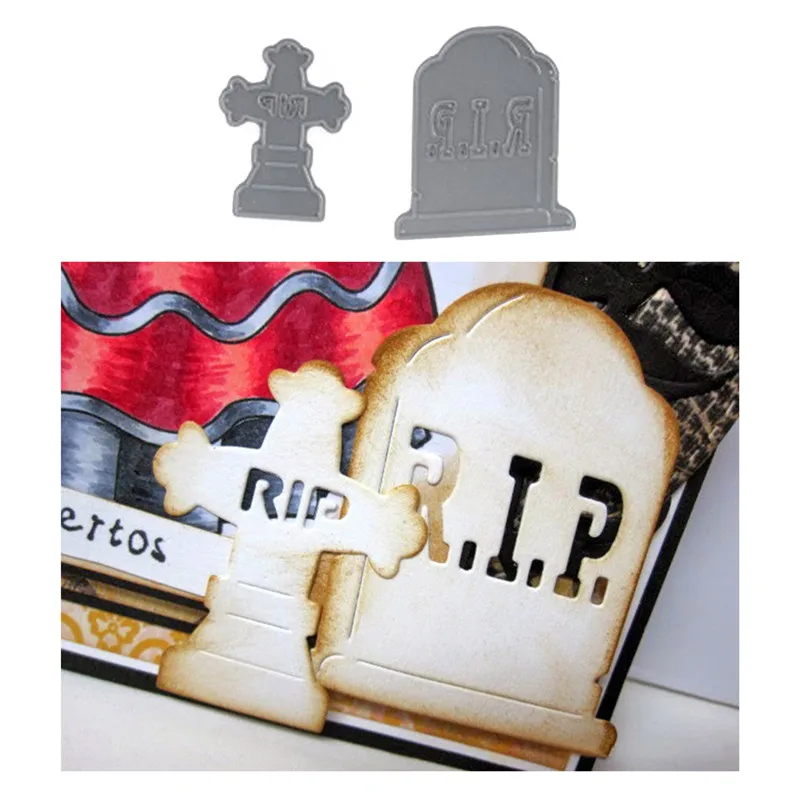 

DiyArts 2 Pcs/lot Metal Cutting Dies Scrapbooking for Card Making DIY Embossing Cuts New Craft Die Tombstone Cross Dies