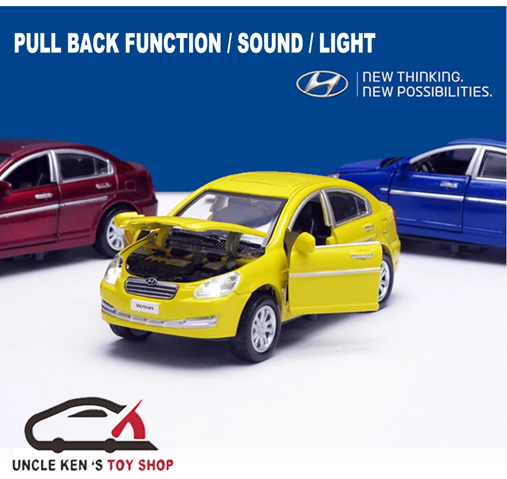 Hyundai Verna литья под давлением модель Prelica автомобиль игрушки для продвижения для мальчиков с подарочной коробкой