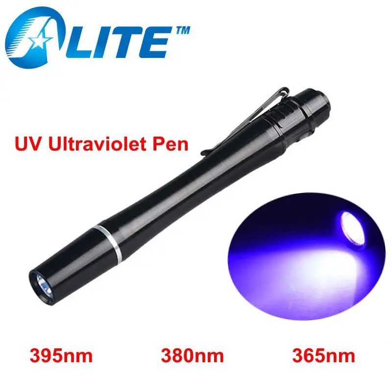 

Free ship ultraviolet lamp Flashlight uv pen glue curing light invisible ink detector 395NM 380NM 365NM uv Penlight