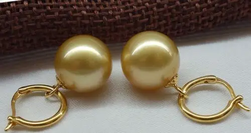 

AAA 10-11mm south sea gold pearl pearrings 14kgold