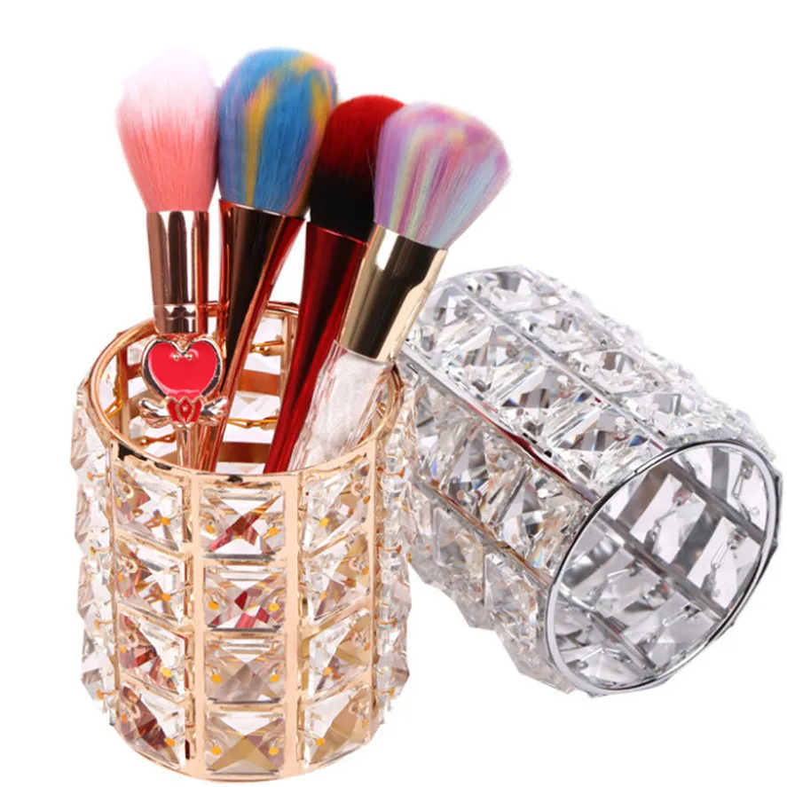 

New 1PC Makeup Organizer Box Eyebrow Pencil Storage Tube Makeup Brush with European Glitter Makeup Tool 0401#30