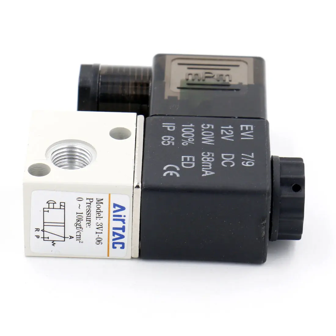 

Pneumatic Solenoid Air Valve 3 Way 2 Position NC 1/8"PT 3V1-06 DC12V DC24 AC110 AC220V