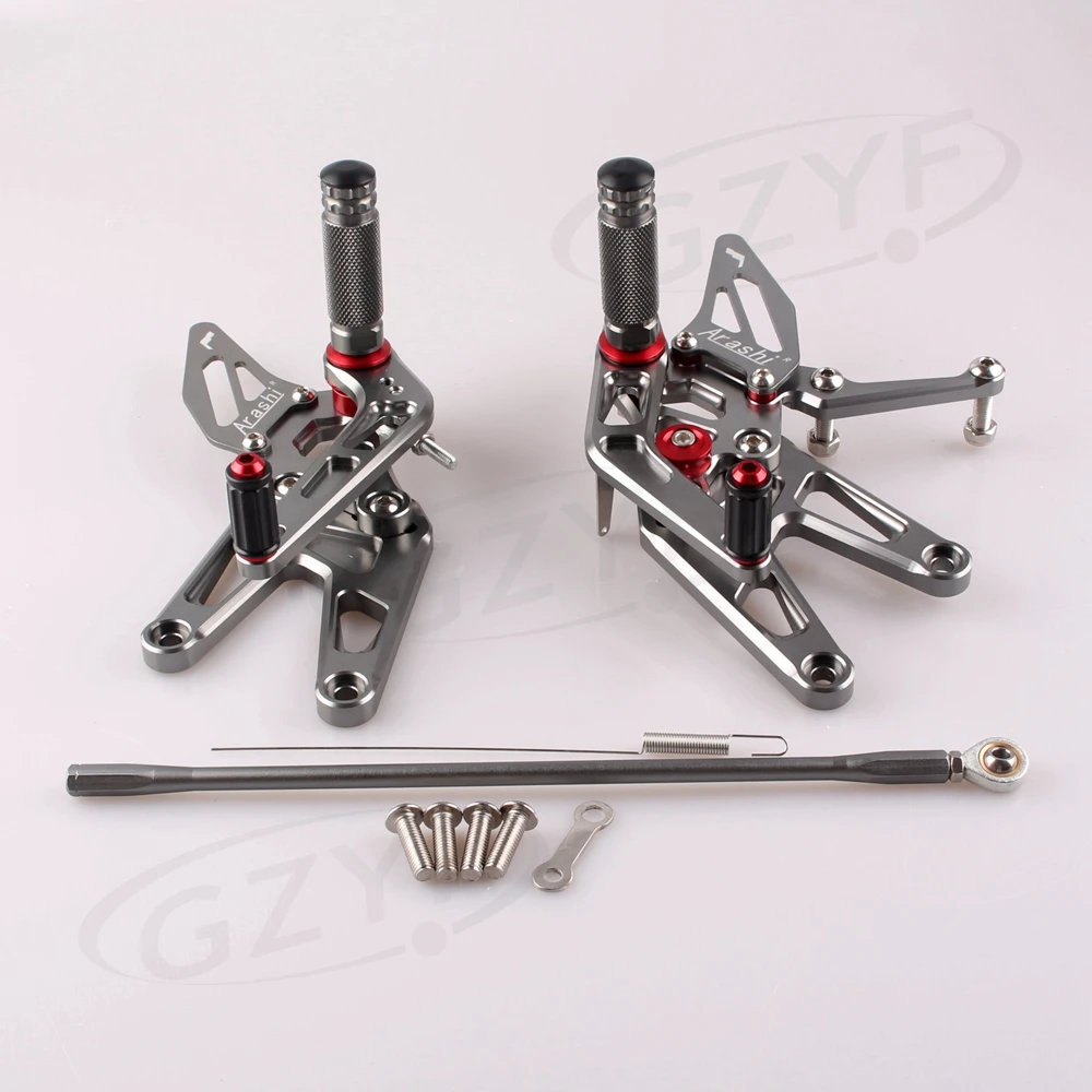 ЧПУ гоночный мотоцикл Rearset Регулируемые подножки для Yamaha YZF R6 2003 2004 2005& YZF R6S 2006 2007 2008 2009