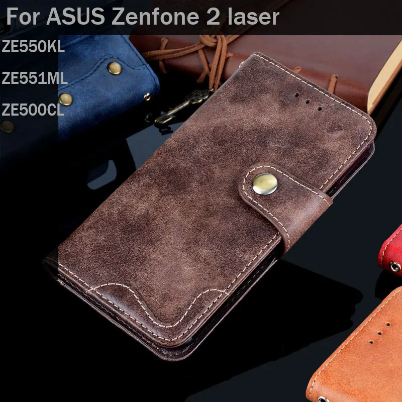 Чехол для ASUS Zenfone 2 laser ZE550KL ZE551ML ZE500CL роскошный винтажный кожаный флип чехол с