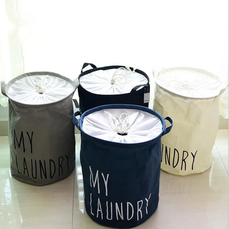 

Junejour Cotton Linen Foldable Laundry Basket Kids Toy Buckets Clothes Organizer Hamper Storage Organizer Bag Laundry Bins Large