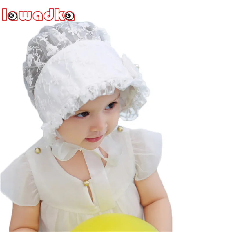 

Lawadka Lace Flower Baby Hat Princess Baby Caps Girls Hats Newborn Photography Props Candy Color Beanies Accessories