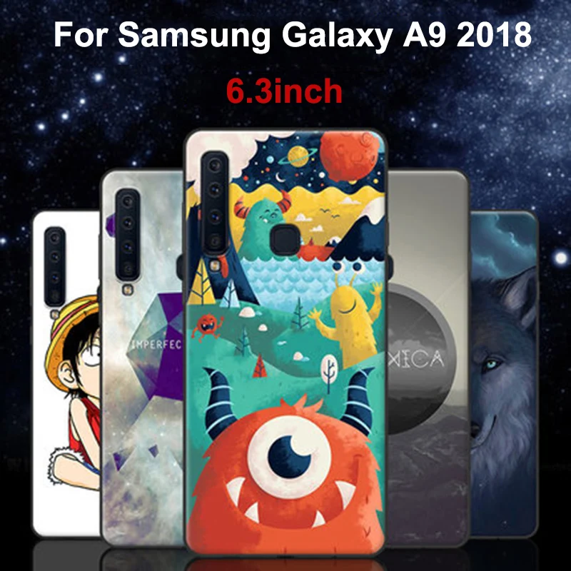 Чехол для Samsung Galaxy A9 2018 Мягкий силиконовый чехол с мультяшным рисунком защитный