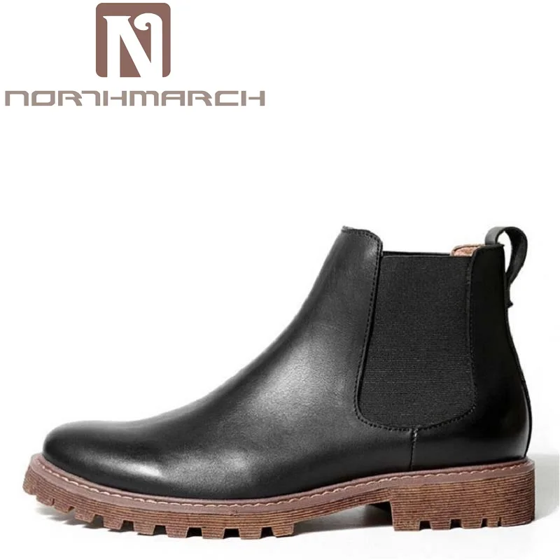 

NORTHMARCH Genuine Leather Winter Boots Shoes Men Luxury Brand Brown Black High Quality Comfortable Leather Shoe Khaki Laarzen