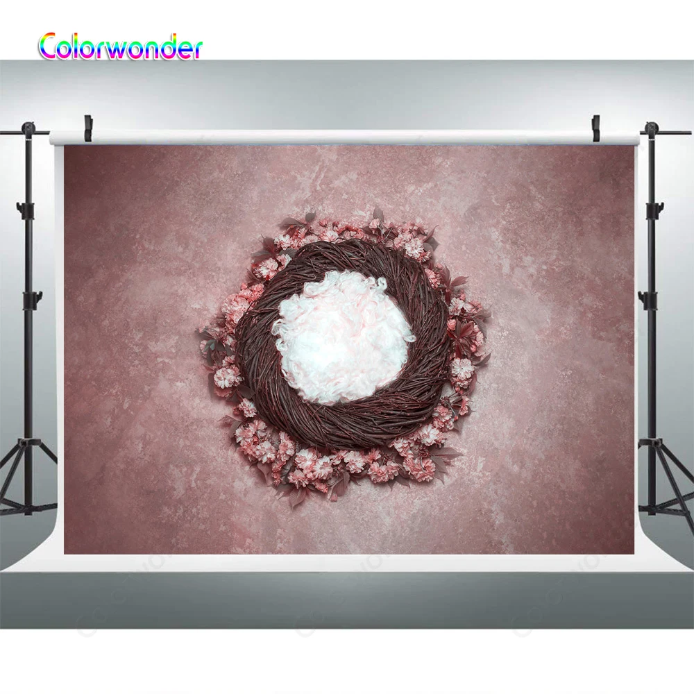 Photography White Wool with Brown Branches and Pink Small Flowers Marble Floor Sweet Backdrops for Baby Photo Booth Prop | Электроника