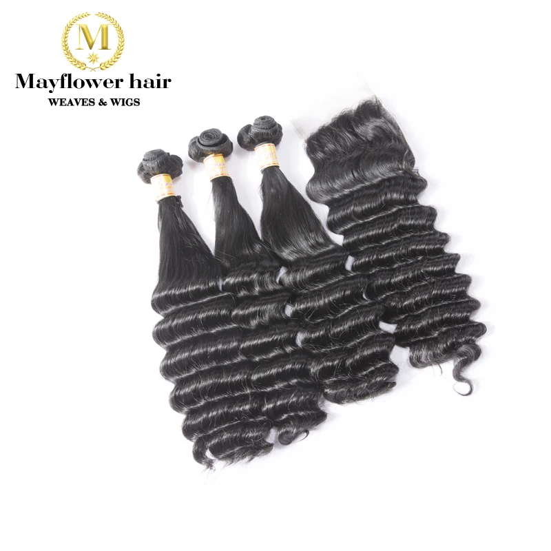 Mayflower 4X4 "Funmi волосы Beyonce curl Кружева Закрытие Remy волосы натуральный черный свободный пробор или средний пробор 8-16" Бесплатная доставка